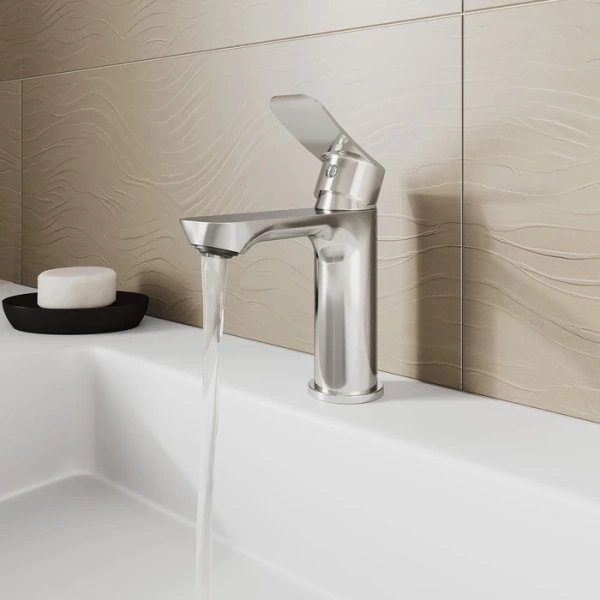 Смеситель для раковины/умывальника Milardo Demi, однорычажный, неповоротный, керамический картридж, длина излива 150 мм, латунь, цвет хром