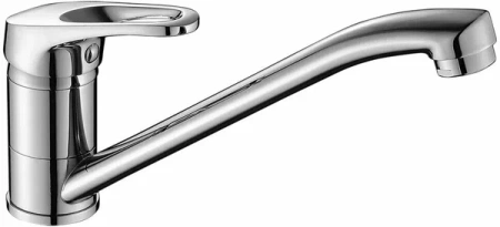 Смеситель для кухни/мойки Decoroom, однорычажный, поворотный, керамический, длина излива 216 мм, латунь, цвет хром