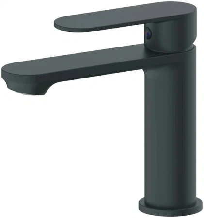 Смеситель для раковины/умывальника Haiba, однорычажный, неповоротный, латунь, длина излива 123 мм, керамический, цвет черный