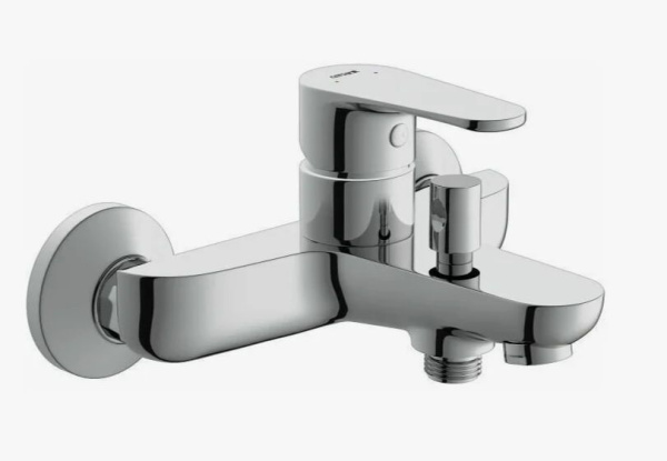 Смеситель для ванны/душа Cersanit CERSANIA однорычажный, хромированный, настенный, излив 169 мм, неповоротный, латунь, цвет хром