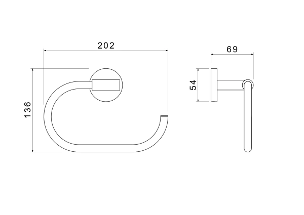 Полотенцедержатель-кольцо Aquatek Оберон одинарный, настенный, латунь/нержавеющая сталь, для полотенец, в ванную, цвет шлифованное золото