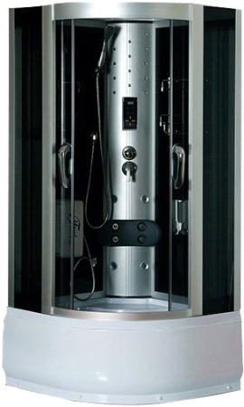 Душевая кабина Loranto, 120х80х215 см, поддон 45 см, прямоугольная, стекло тонированное, задние стенки цвет- черный, с гидромассажем, профиль хром