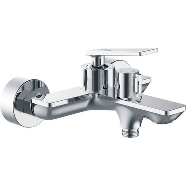 Смеситель для ванны/душа HAIBA однозахватный, хромированный, настенный, излив 175 мм, неповоротный, латунь, цвет хром