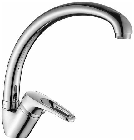 Смеситель для кухни/мойки Decoroom, однорычажный, поворотный, керамический, длина излива 195 мм, латунь, цвет хром