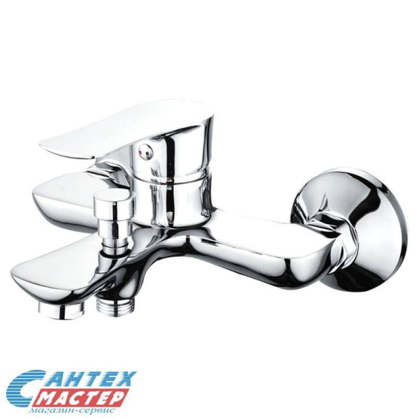 Смеситель для ванны/душа Osgard Amungen однорычажный, керамический, настенный, излив фиксированный 178 мм, с гибким шлангом, душем/лейкой, латунь, цвет хром, короткий, универсальный, горизонтальный, рычажный, кран, комплект, сантехника, размер