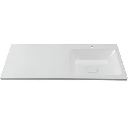 Раковина Aquanika KAMILLA, 120х48 см, накладная, прямоугольная, цвет белый, из скусственного камня, с отверстием под смеситель, без слив-перелива, с крылом слева, умывальник