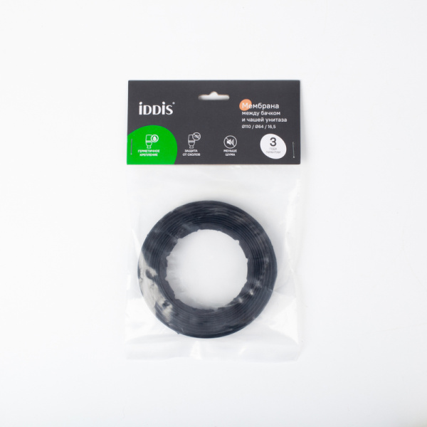 Прокладка (мембрана) IDDIS Optima Home между бачком и чашей унитаза, Ø110/Ø64/16,5 резина, цвет черный 905RN640SK