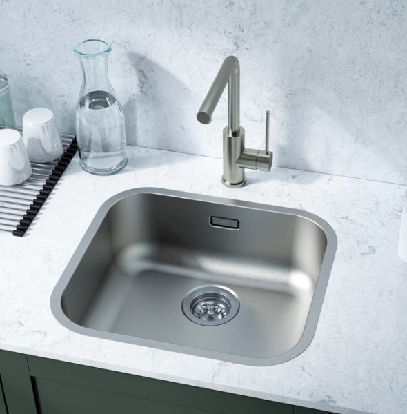 Мойка IDDIS Mate 490х440х180 мм толщина 0,8 мм, врезная, нержавеющая сталь, прямоугольная, цвет сталь, сатин, без отверстия под смеситель, для кухни MAT49S0i77