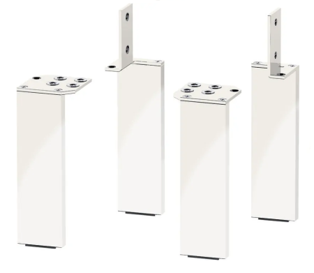 Ножки Duravit Brioso 15,2х4,4х1 см, лакированные, опора для мебели, цвет: белый глянец, 4 штуки, для тумбы/пенала/комплекта, алюминий, в ванную комнату
