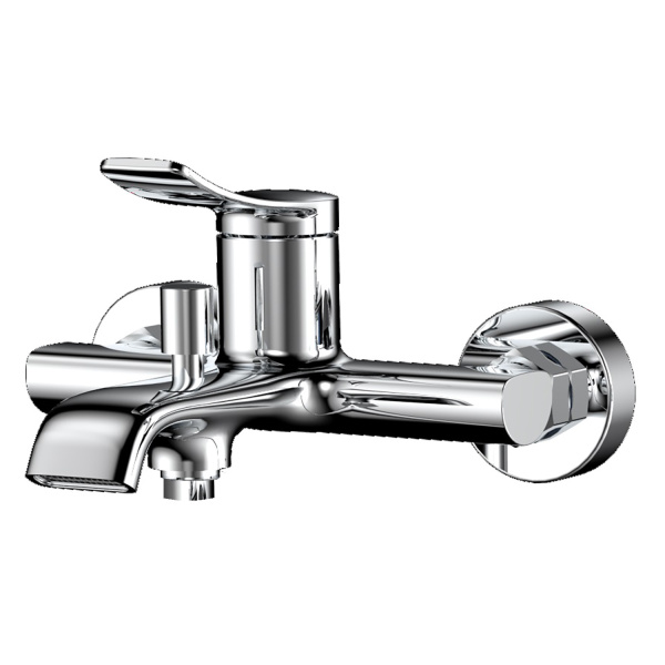 Смеситель для ванны/душа Azario ABILITY, однорычажный, настенный, неповоротный, латунь, длина излива 190 мм, керамический, цвет хром