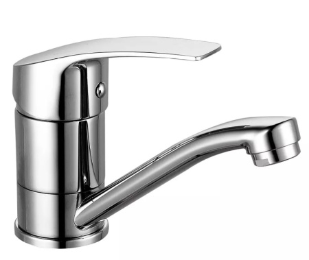 Смеситель для раковины/умывальника VIEIR, однорычажный, поворотный, керамический, длина излива 180 мм, латунь, цвет хром