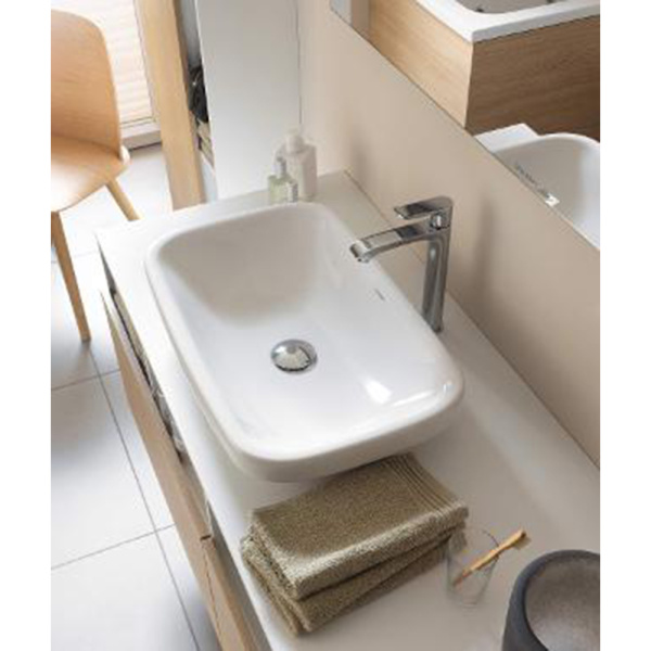 Раковина DURAVIT DuraStyle 60х38х12 см, накладная, прямоугольная, санфарфор, цвет белый, без отверстия под смеситель, без перелива