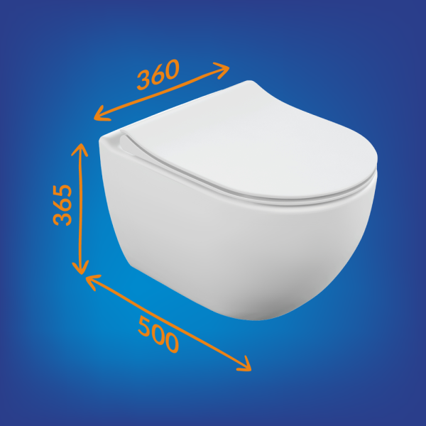 Унитаз подвесной Cersanit BRASKO SMART Clean On DPL EO slim LP белый, горизонтальный (в стену) выпуск, с крышкой (сиденье) с микролифтом, дюропласт ультратонкое