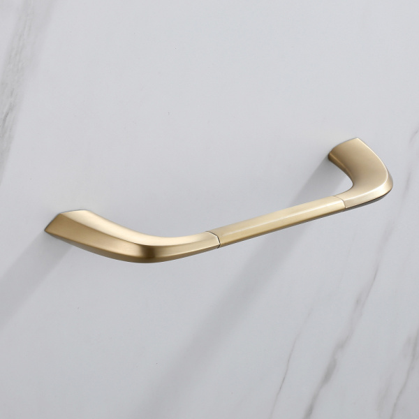 Полотенцедержатель ABBER Nord одинарный, настенный, неповоротный, 300 мм нержавеющая сталь, для полотенец, в ванную/туалет/душевую кабину, цвет золото матовое AA1551G