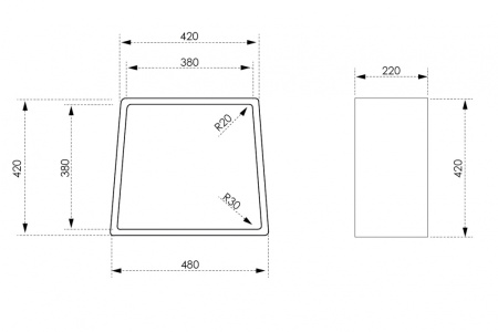 Стульчик для душа/ванной ABBER Stein искусственный камень, цвет белый матовый, напольный, для душевых кабин, ванной комнаты