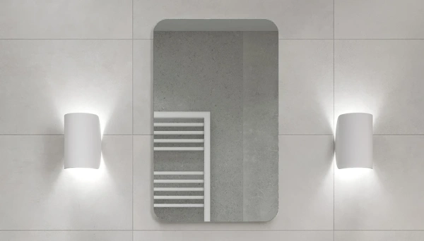 Зеркало Velvex Bio 40, 390х20х635 мм округлое, для ванны, навесное/подвесное/настенное