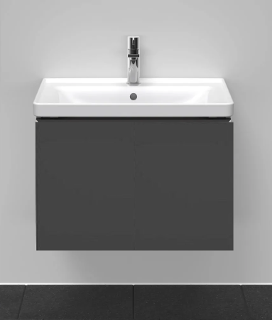 Тумба под раковину Duravit D-Neo, 48,4х44,2х44 см, подвесная, 1 выдвижной ящик, ДСП, цвет: графит матовый, шкафчик навесной, прямоугольная, правая/левая, в ванную комнату