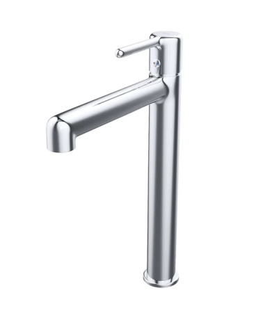 Смеситель для раковины/умывальника IDDIS Aiger однорычажный, неповоротный, керамический картридж, высокий, длина излива 182 мм, латунь, цвет глянцевый хром