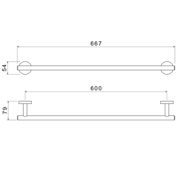 Полотенцедержатель Aquatek Оберон одинарный, 600 мм настенный, неповоротный, нержавеющая сталь/латунь, для полотенец в ванную/туалет/душевую кабину, цвет шлифованное золото