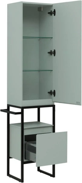 Пенал Allen Brau Priority 40 напольный, (правый) с 1 дверцей, с 1 выдвижным ящиком, цвет папирус матовый, в ванную комнату