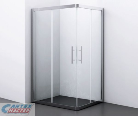 Душевой уголок Wasserkraft Amper 120х90х190 см, без поддона, прямоугольный, без крыши, раздвижной, стеклянный, пластиковый, хромированный профиль, комплект, для душа, ванной, квартиры, дома, дачи, размеры, метр, литой, литьевой, сантехника