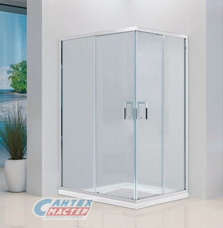 Душевой уголок BandHours Toledo 912 90х120х203,5 см, с низким поддоном, прямоугольный, без крыши, раздвижной, акриловый, стеклянный, пластиковый, белый профиль, без антискольжения, комплект, для душа, ванной, квартиры, дома, дачи, размеры, метр