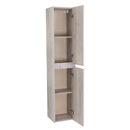 Пенал BelBagno Kraft, 33х30х160 см, подвесной, правый, 2 распашные двери/2 полки внутри, механизм доводчика, цвет белый дуб галифакс, в ванную комнату