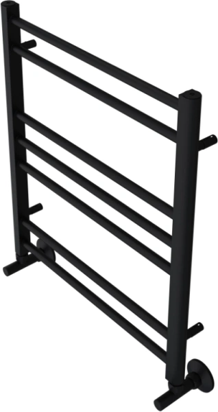 Полотенцесушитель Aquatek Вега водяной П7 500х600 мм черный муар, нержавеющая сталь, лесенка, подключение нижнее