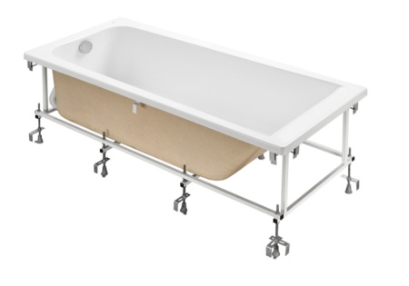 Монтажный комплект к ванне 170х75 Roca Elba серый, стальной, прямоугольный, каркас, комплект креплений, система слив-перелив 248513000