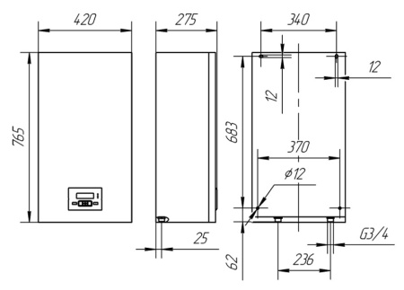 Котёл STOUT электрический 24 кВт, настенный, белый, одноконтурный SEB-2101-000024