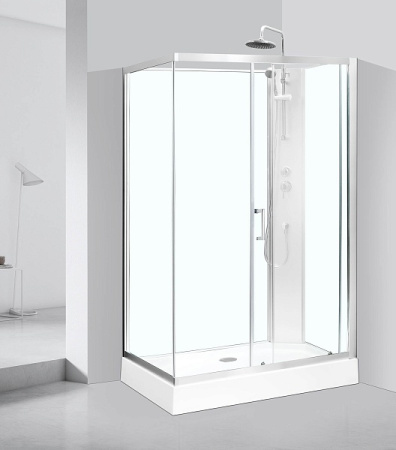 Душевая кабина 80х120х225 см Omega NEW L/R, BandHours поддон низкий, прямоугольная, угловая, открытая