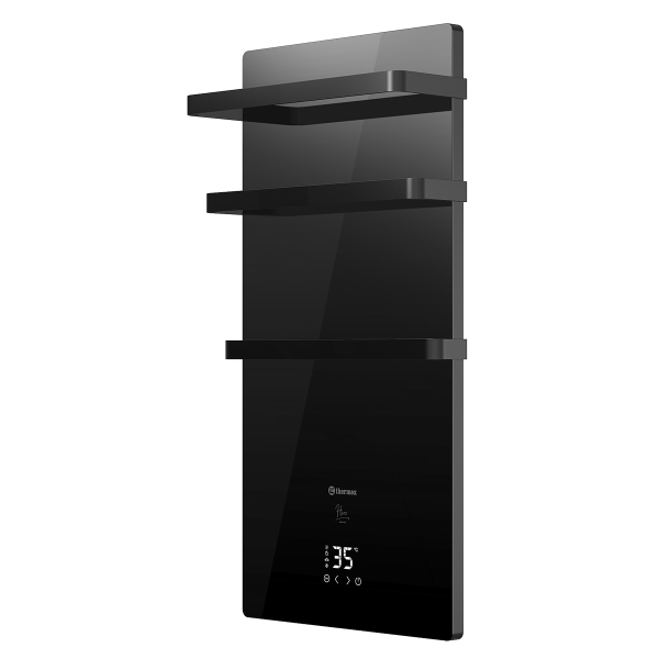 Полотенцесушитель THERMEX Herz 900х25х471 мм мощность 380 Вт закаленное стекло, инфракрасный, настенный, цвет черный