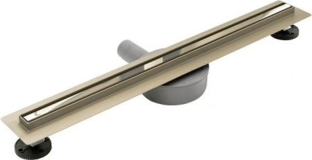 Трап щелевой REA SLIM PRO 900, D40/D50, цвет золото, для душа в полу, с гидрозатвором, горизонтальный выпуск, нержавеющая сталь, прямоугольный