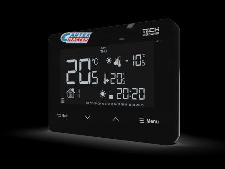 Терморегулятор STOUT TECH ST-293v3 температурный,проводной (черный) двухпозиционный), комнатный, для систем электрического теплого пола, термостат электронный, программируемый, с жк дисплеем, аналоговый, температуры, с таймером