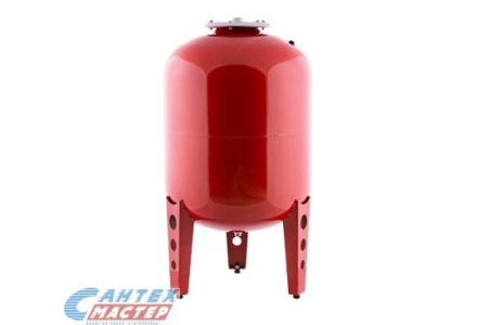 Бак расширительный 100 л (красный) Джилекс на ножках, на пол, вертикальный, мембранный, накопительный, напольный, для воды, антифриза, системы водяного отопления закрытого типа