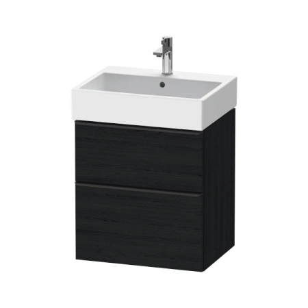 Тумба под раковину Duravit D-Neo, 51х40,2х62,5 см, подвесная, 2 выдвижных ящика, ДСП, цвет: дуб черный, шкафчик навесной, прямоугольная, правая/левая, в ванную комнату