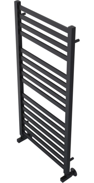 Полотенцесушитель Aquatek Лира водяной П16 500х1100 мм черный муар, нержавеющая сталь, лесенка, подключение нижнее