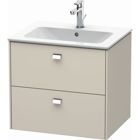 Тумба под раковину для консоли/столешницы Duravit Brioso 62х48х44,2 см, подвесная, ДСП, цвет: серо-коричневый/хром, 2 выдвижных ящика, прямоугольная