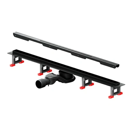 Душевой трап (лоток) AM.PM MasterFlow Slim 800 мм комбинированный затвор с черной матовой решеткой, цвет черный, выходная труба 40/50 мм, линейный