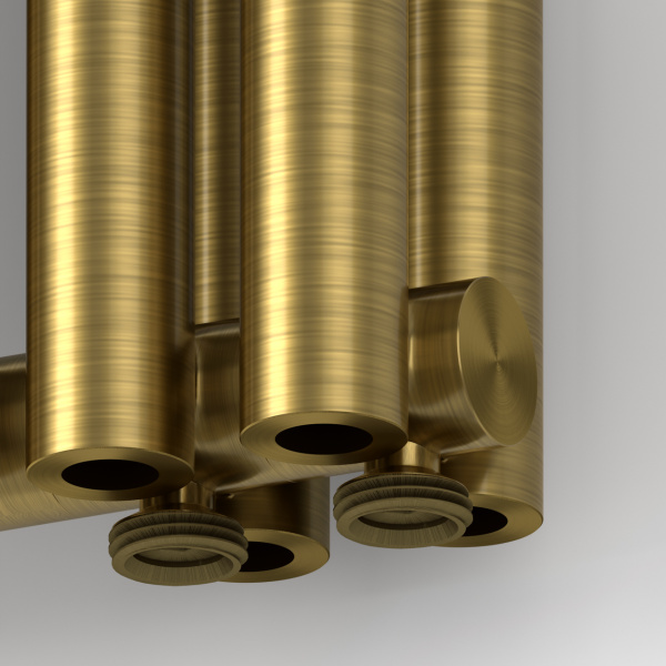 Радиатор отопления Сунержа Эстет-00 EU50 500х990 22 секции, цвет состаренная латунь, нижнее подключение, нержавеющая сталь, трубчатый