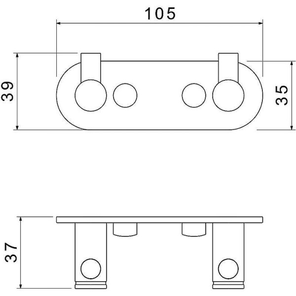 Крючок двойной Aquatek Европа настенный, нержавеющая сталь/латунь, форма округлая, для полотенец/халатов в ванную/туалет/душевую кабину, цвет хром