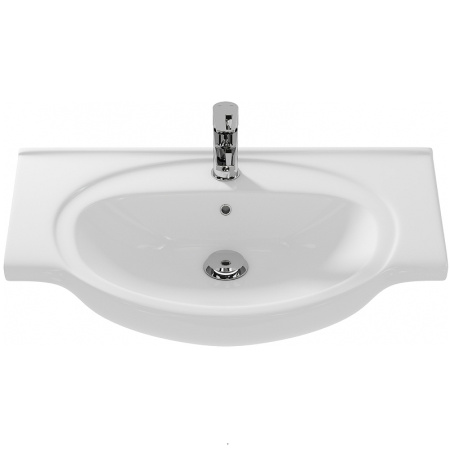 Раковина Cersanit Erica 70, накладная, округлая, керамическая/фарфоровая, цвет белый, с отверстием под смеситель, слив-перелив