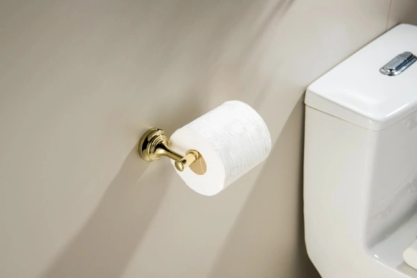 Держатель для туалетной бумаги Aquatek Классик без крышки, цвет полированное золото, настенный, латунь, форма округлая, для туалета/ванной