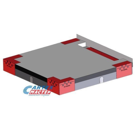 Душевой лоток Ду50 с "Сухим" сифоном 900х900, встроенный в монтажную плиту, с горизонтальным выпуском, HL 535-90x90