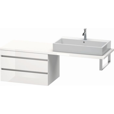 Тумба/шкафчик для консоли/столешницы Duravit DuraStyle под раковину 60х54,8х51,2 см, подвесная, ДСП, цвет: белый глянец/белый матовый, 2 выдвижных ящика, прямоугольная