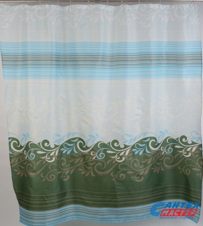 Шторка АкваЛиния для ванной комнаты полиэстер узор круги H1158-1