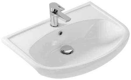 Раковина Cersanit Erica 60, накладная, округлая, керамическая/фарфоровая, цвет белый, с отверстием под смеситель, слив-перелив