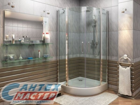 Душевое ограждение BAS Пандора R-80-C-CH 80х80х185 прозрачное стекло