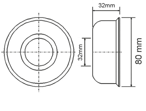 Отражатель круглый 80 мм, под трубу d-32 мм, белый, McAlpine F32