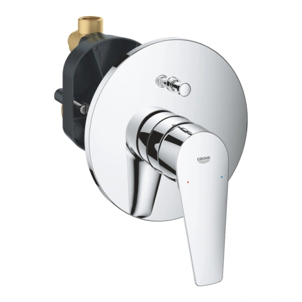 Душевая система Grohe Tempesta 4 в 1 встраиваемая, цвет хром, комплект: однорычажный смеситель BauEdge/излив 170 мм/тропический душ 250 мм круглый (с верхней лейкой)/лейка/шланг, встраиваемый (скрытый) монтаж 1000190